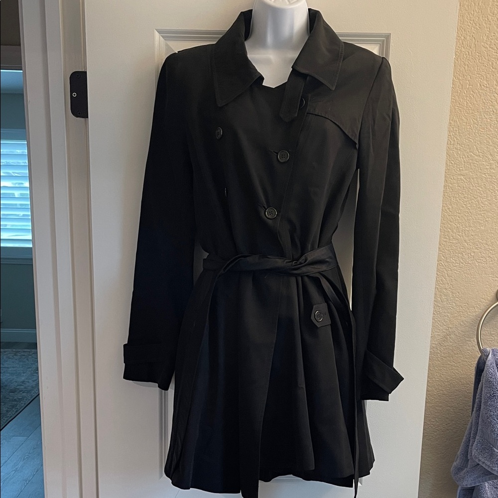 Cue Black Belted Trench Coat